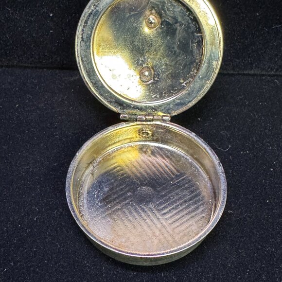 Vtg Pocket Size Portable Butler Ashtray Pill Box MultiColor Rhinestones jw1480 - Picture 9 of 15